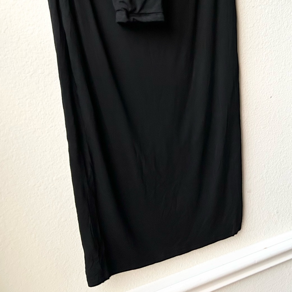 NWT Alieva DASHA One Shoulder MODERN MIDI Fitted DRESS in BLACK Sz M - Picture 8 of 15